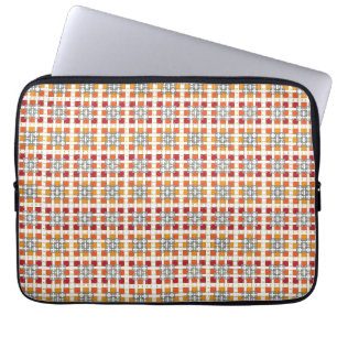 Capa Para Notebook Padrão de quadrados Vermelhos Geométricos Modern