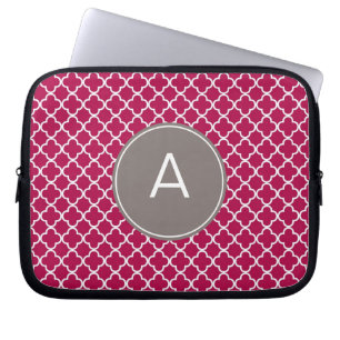 Capa Para Notebook Padrão de Quatrefoil Monograma