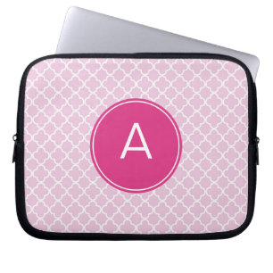 Capa Para Notebook Padrão de Quatrefoil Monograma