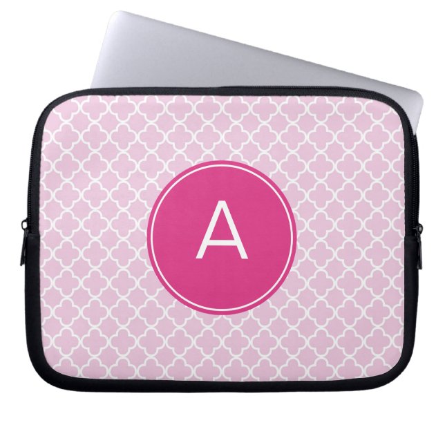 Capa Para Notebook Padrão de Quatrefoil Monograma (Frente)