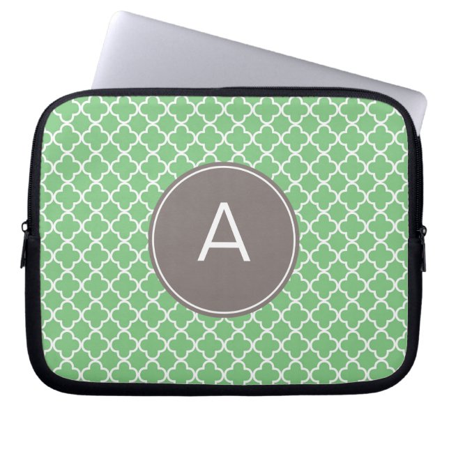 Capa Para Notebook Padrão de Quatrefoil Monograma (Frente)