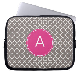 Capa Para Notebook Padrão de Quatrefoil Monograma