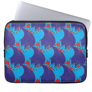 Capa Para Notebook Padrão de queda abstrato BLUE e Rainbow vermelho