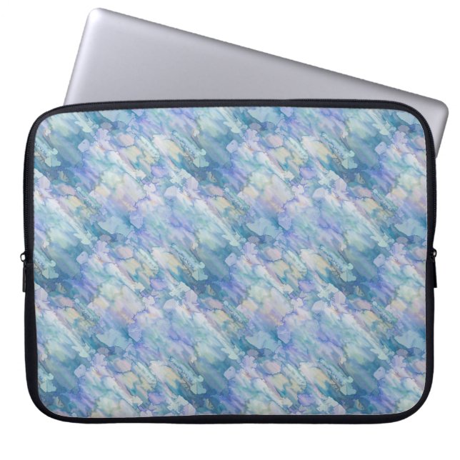 Capa Para Notebook Padrão de queda de chuva roxa azul retrorado (Frente)