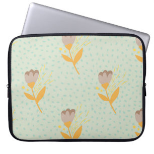 Capa Para Notebook Padrão de rabisco de flor folclórica sem costura p