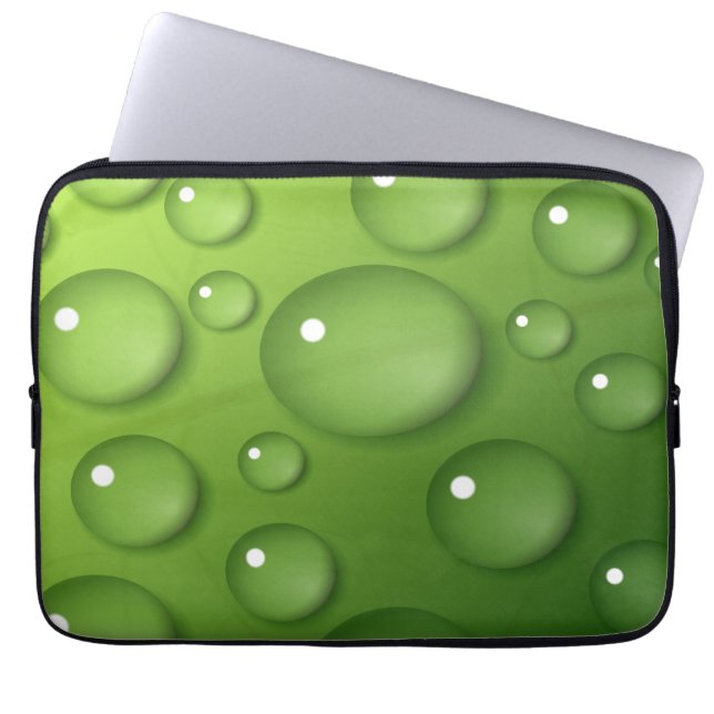 Capa Para Notebook Padrão de Raindrop Verde (Frente)