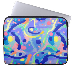 Capa Para Notebook Padrão de repetição de neon azul-Abstrato de-grana
