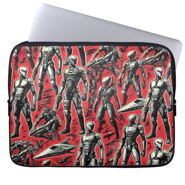 Capa Para Notebook Padrão de Robô Humanoide Futurista | Robótica de I (Frente)