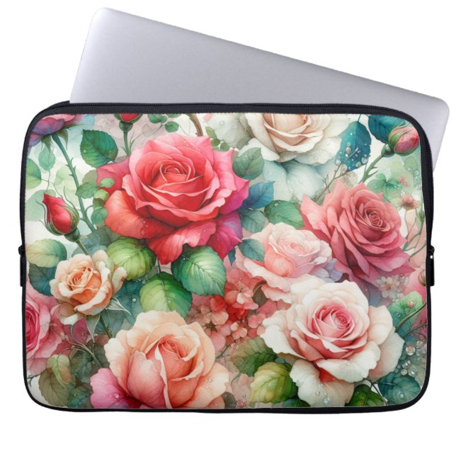Capa Para Notebook Padrão de Rosa Caprichosa (Frente)