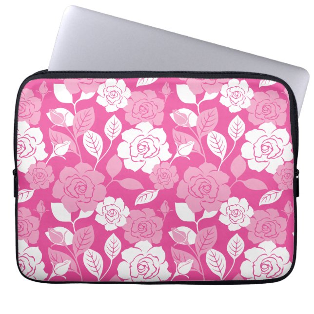 CAPA PARA NOTEBOOK PADRÃO DE ROSA (ROSA) (Frente)
