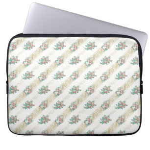 Capa Para Notebook Padrão de Rosa Vintage - Estojo para Laptop