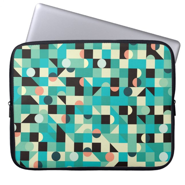 Capa Para Notebook Padrão de safra com triângulos e círculos. (Frente)