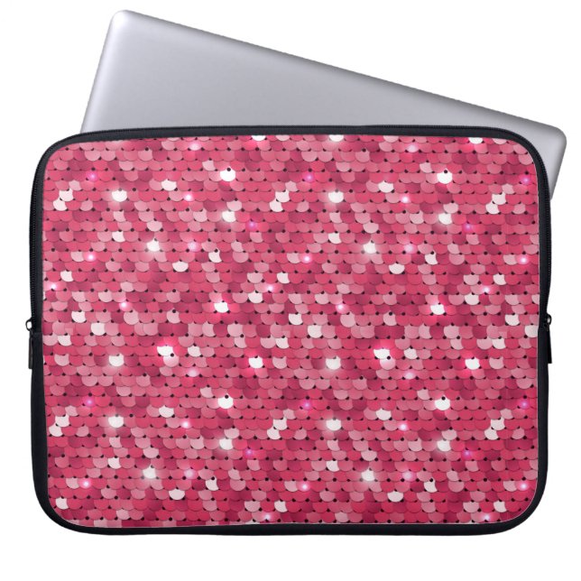 Capa Para Notebook Padrão de sequências cor-de-rosa com brilho (Frente)