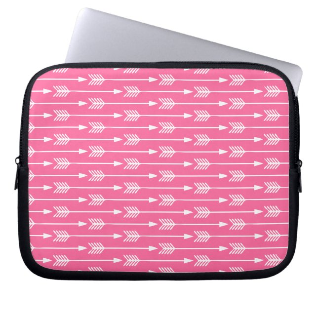 Capa Para Notebook Padrão de Setas Rosa Quente (Frente)