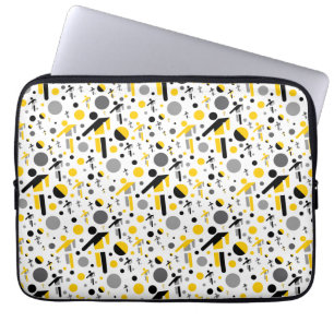 Capa Para Notebook Padrão de silhueta de futebol preto e amarelo fofo
