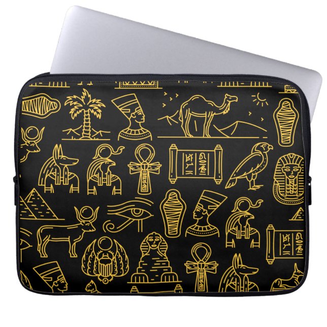 Capa Para Notebook Padrão de Símbolo Hieroglífico Egípcio (Frente)
