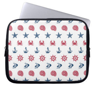 Capa Para Notebook Padrão de Símbolos Vermelho Branco E Azul