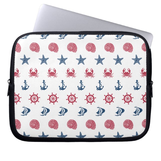 Capa Para Notebook Padrão de Símbolos Vermelho Branco E Azul (Frente)