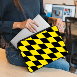 Capa Para Notebook Padrão de Sinalizador Diamante da Baviera Preta e 