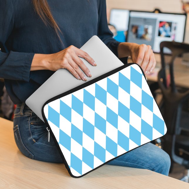 Capa Para Notebook Padrão de Sinalizador Rhombus da Baviera Azul e Br (Criador carregado)