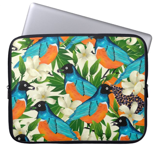 Capa Para Notebook Padrão de superfície com frutas, folhas e escoamen (Frente)
