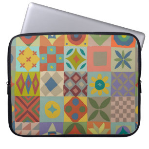 Capa Para Notebook Padrão de Talavera. Uma manta de retalhos indiana.