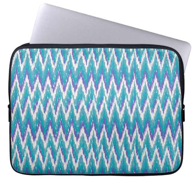Capa Para Notebook Padrão de Teal e Ametyst de Kat ZigZag (Frente)