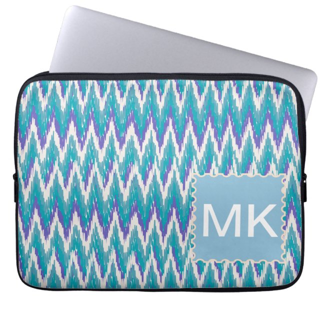 Capa Para Notebook Padrão de Teal e Ametyst de Kat ZigZag (Frente)