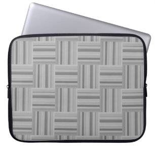 Capa Para Notebook padrão de tecelagem das faixas de cinza