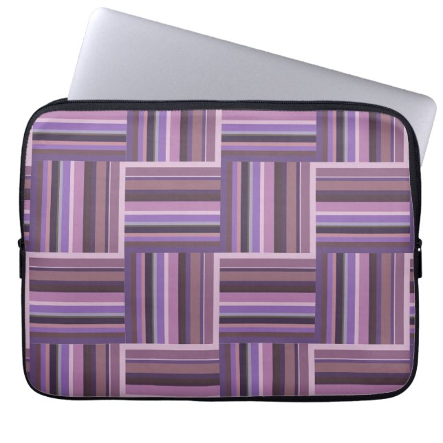Capa Para Notebook Padrão de tecelagem de faixas de Mauve (Frente)