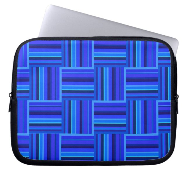 Capa Para Notebook Padrão de tecelagem de fitas azuis (Frente)