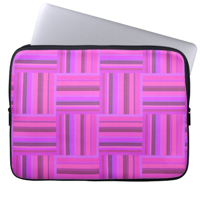 Capa Para Notebook Padrão de tecelagem de fitas rosa (Frente)