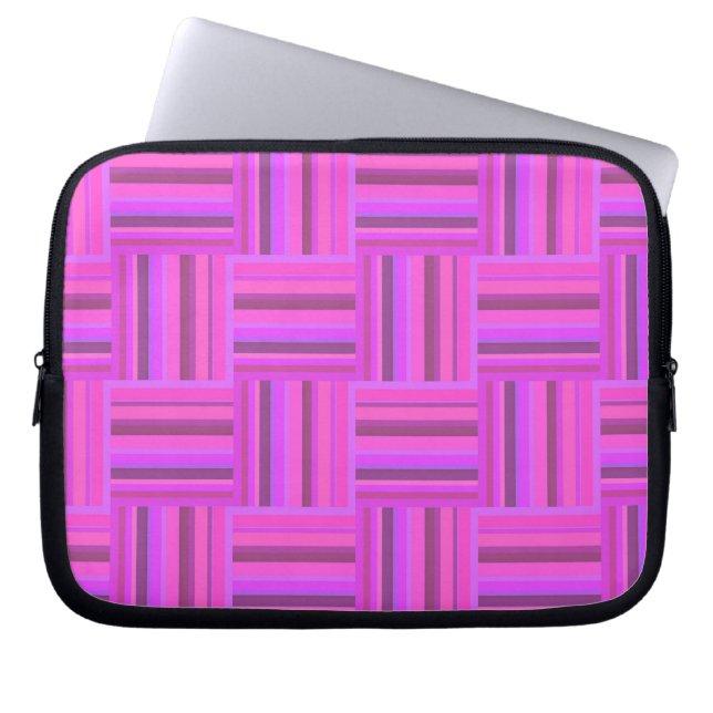 Capa Para Notebook Padrão de tecelagem de fitas rosa (Frente)