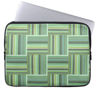 Capa Para Notebook Padrão de tecelagem de listras verdes-oliva