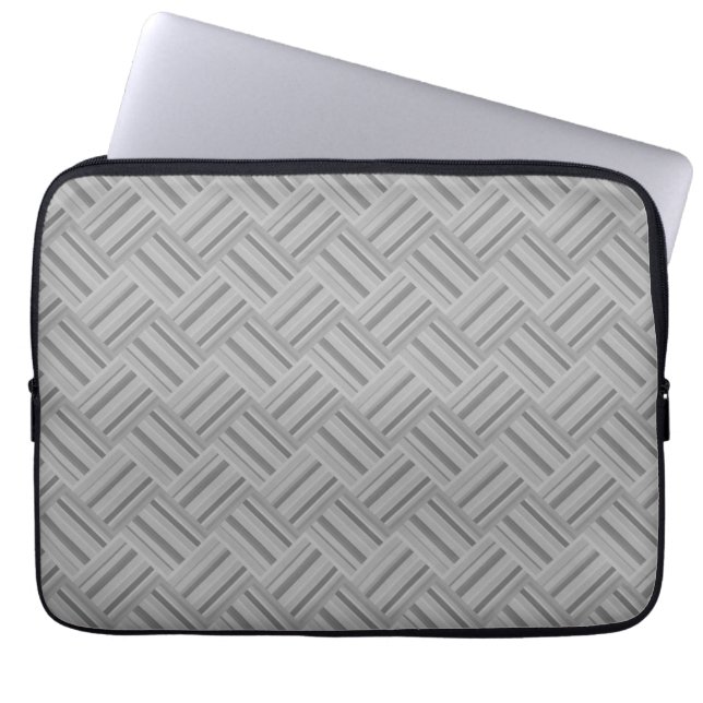 Capa Para Notebook padrão de tecelagem diagonal das faixas de cinza (Frente)