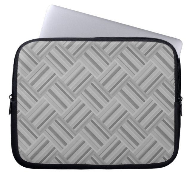 Capa Para Notebook padrão de tecelagem diagonal das faixas de cinza (Frente)
