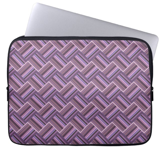Capa Para Notebook Padrão de tecelagem diagonal das faixas de Mauve (Frente)