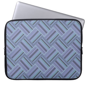 Capa Para Notebook Padrão de tecelagem diagonal de cinza azul