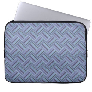 Capa Para Notebook Padrão de tecelagem diagonal de cinza azul