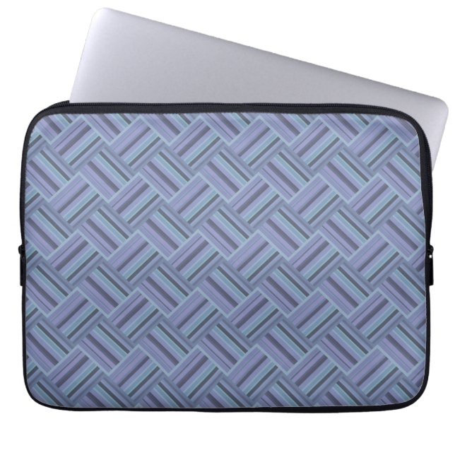 Capa Para Notebook Padrão de tecelagem diagonal de cinza azul (Frente)