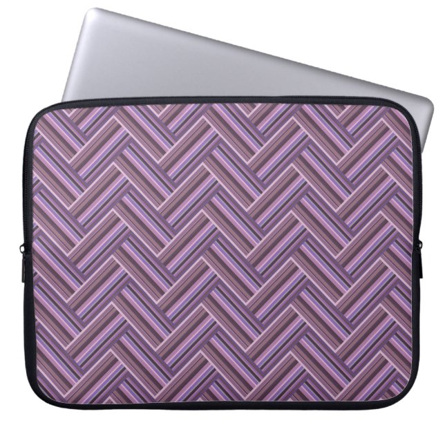 Capa Para Notebook Padrão de tecelagem dupla de faixas de Mauve (Frente)