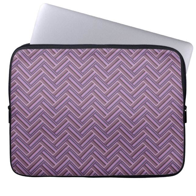 Capa Para Notebook Padrão de tecelagem dupla de faixas de Mauve (Frente)