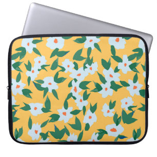 Capa Para Notebook Padrão de tecido floral vintage estilo Paint.