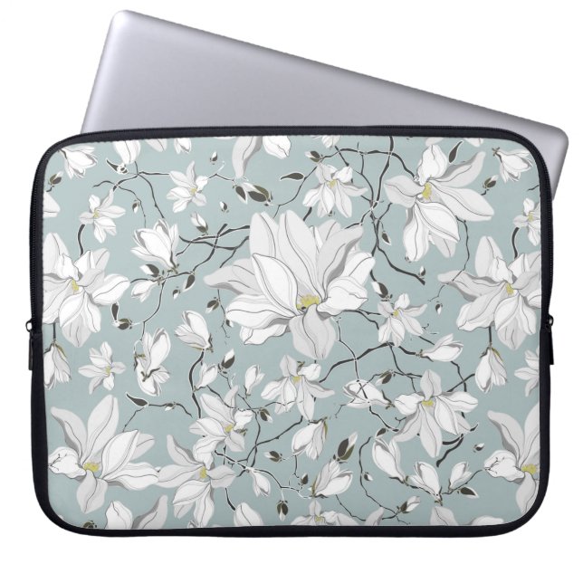 Capa Para Notebook Padrão de textura floral vítrea. Padrão sem costur (Frente)