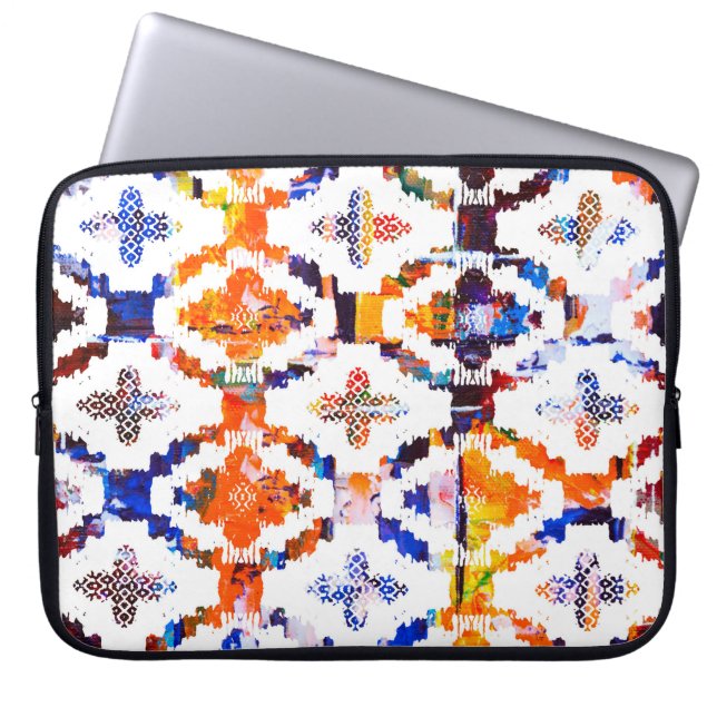Capa Para Notebook Padrão de textura geométrica com efeito de aquarel (Frente)
