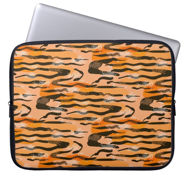 Capa Para Notebook Padrão de tigre sem problemas, cor de pêssego (Frente)