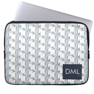 Capa Para Notebook Padrão de Tons Azuis Quentes Textura Geométrica