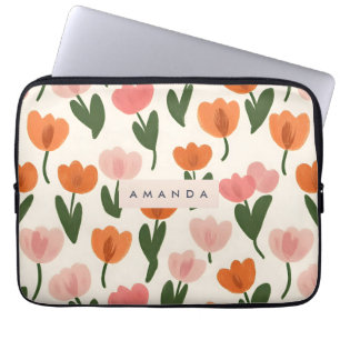 Capa Para Notebook Padrão de Tulip de Primavera de Cute Personalizado