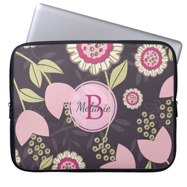 Capa Para Notebook Padrão de Tulipas Flóridas Rosa Moderno Personaliz (Frente)