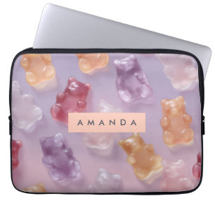 Capa Para Notebook Padrão de Urso Colorido Personalizado
